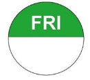 Friday (Green) Colour Coded Food Label 1000 x 19mm - The Chef Store UK
