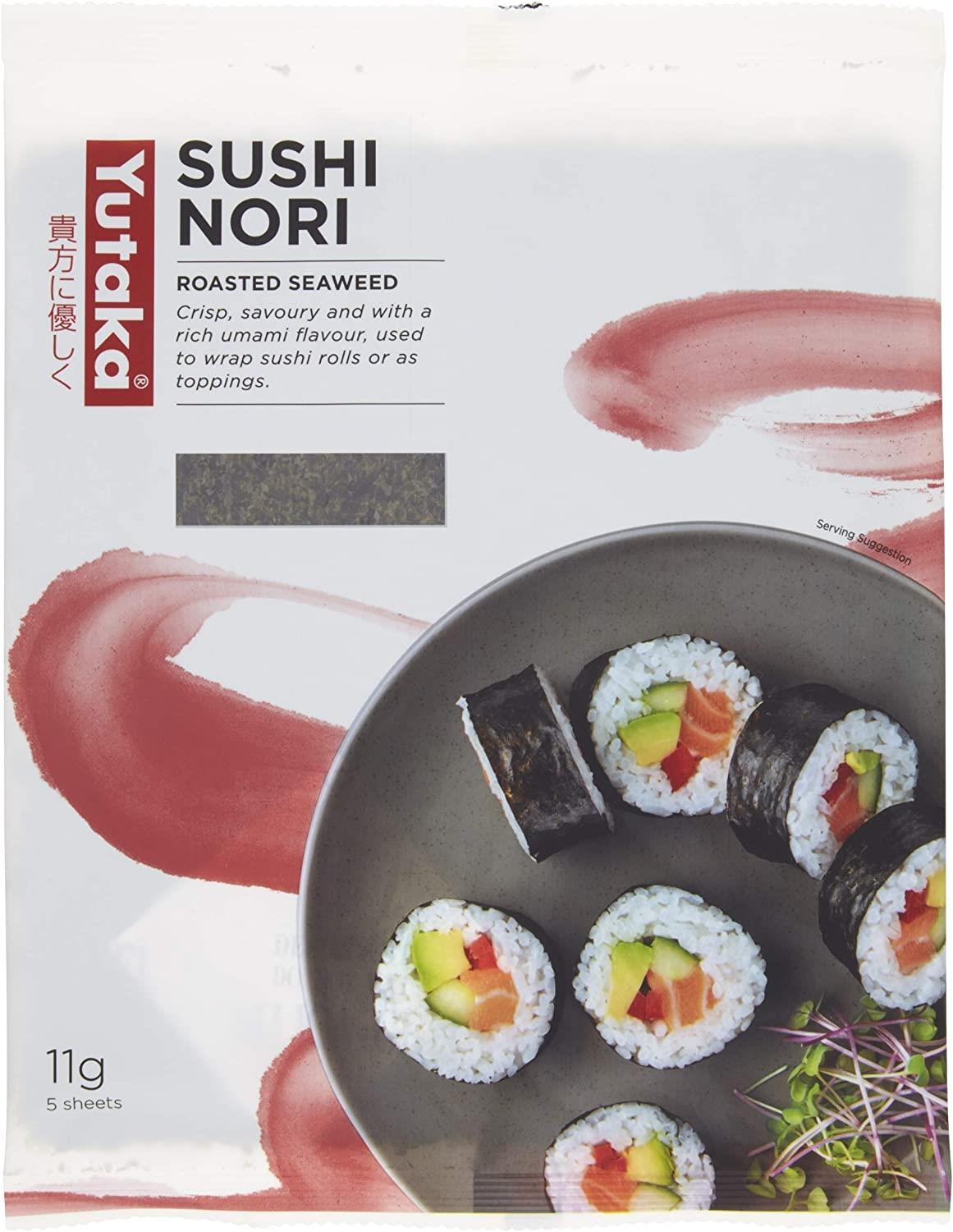 Yutaka Sushi Nori Sheets 5 x 2.2g (11g) Seaweed Sheets