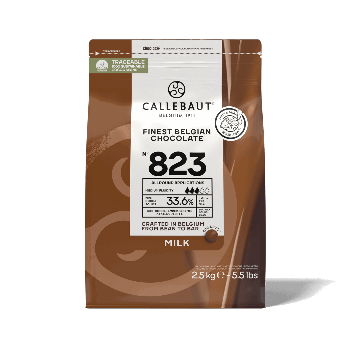 Callebaut Milk Chocolate 823 – 2.5kg Belgian Couverture