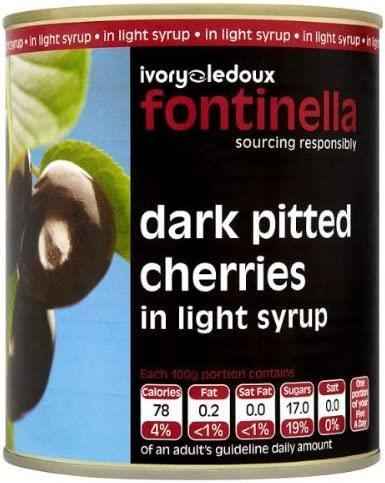 Fontinella Tinned Black Cherries 840g Pack of 1 or 6 Tins