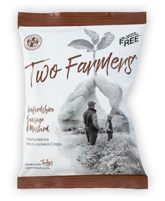 Two Farmers Crisps Herefordshire Sausage & Mustard 24 x 40g - The Chef Store UK