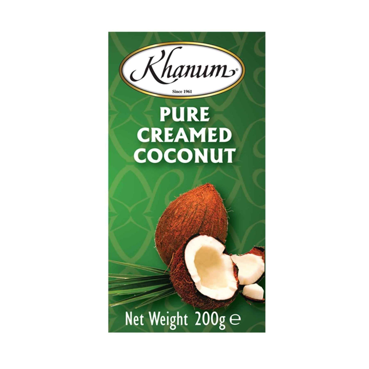 Khanum Pure Creamed Coconut Block 200g Pack of 1 or 10 Blocks