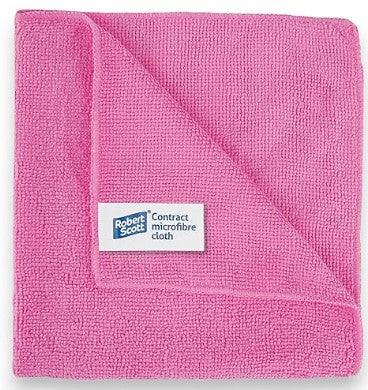 Robert Scott Pink Microfibre Cloth Pack of 10, 40cm x 40cm - The Chef Store UK