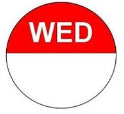 Wednesday (Red) Colour Coded Food Label 1000 x 19mm - The Chef Store UK