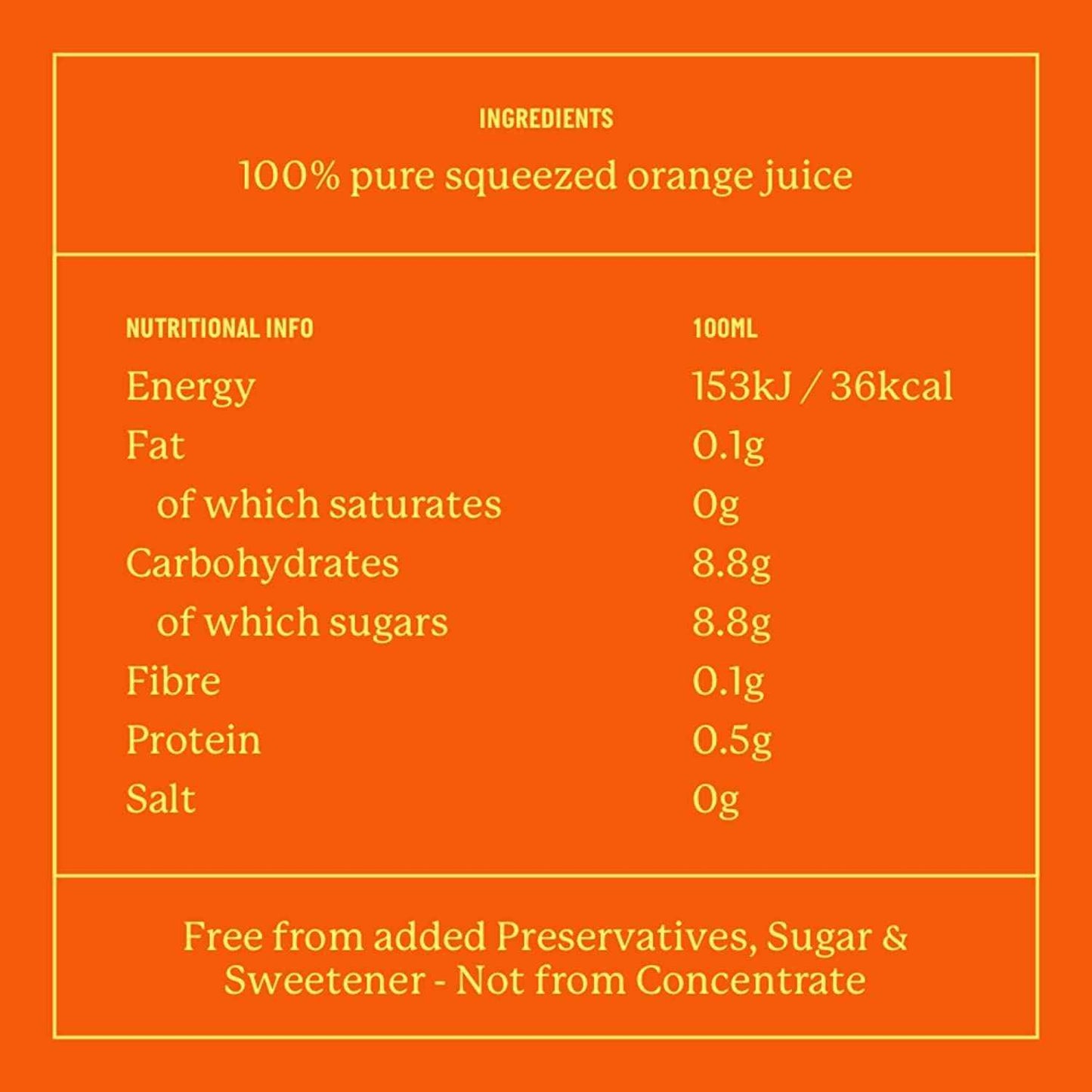 Eager Orange Juice 8 x 1ltr