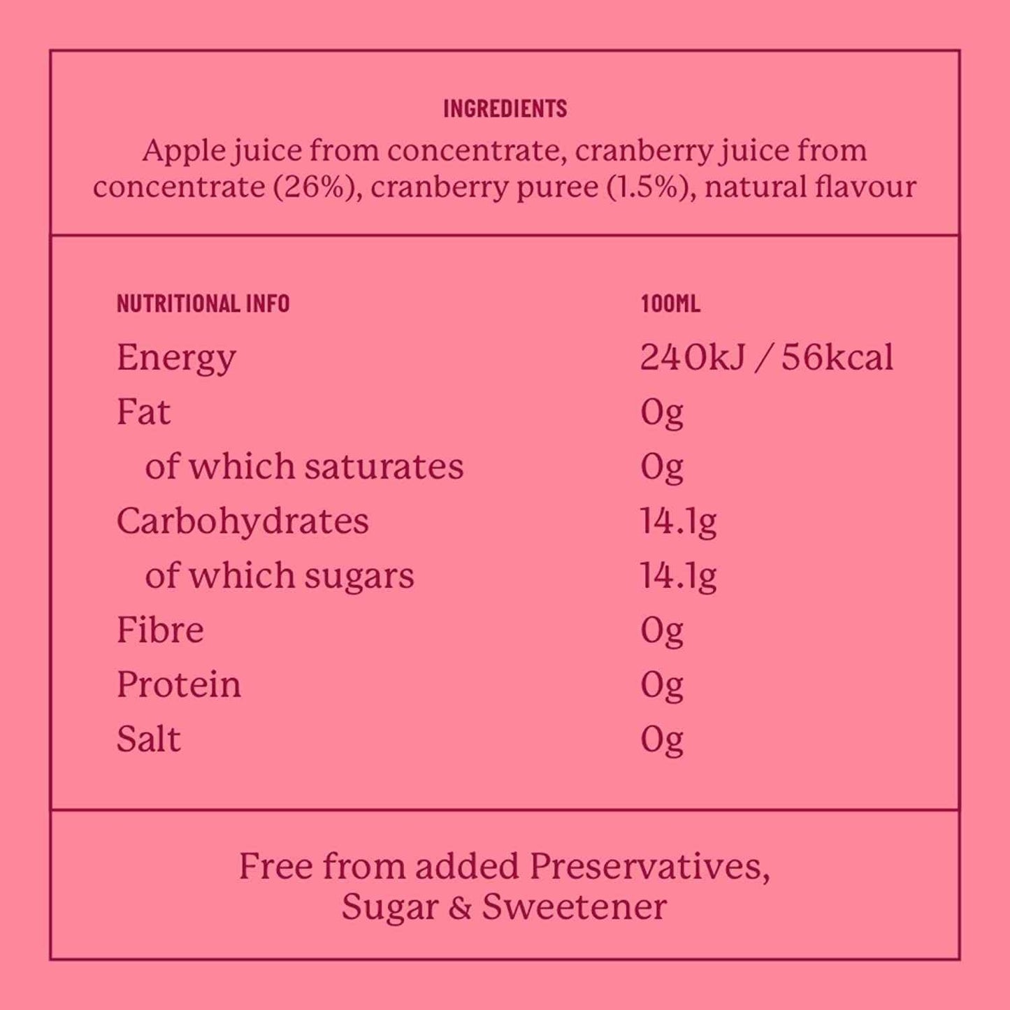 Eager Cranberry Juice 8 x 1ltr