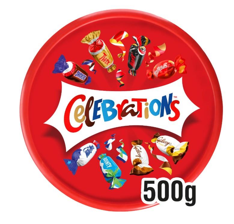 Celebrations Milk Chocolate Bars Tub 500g