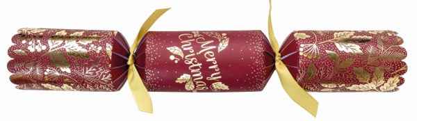 Burgundy & Gold Merry Christmas Crackers 25 x 14inch XIGDC3971