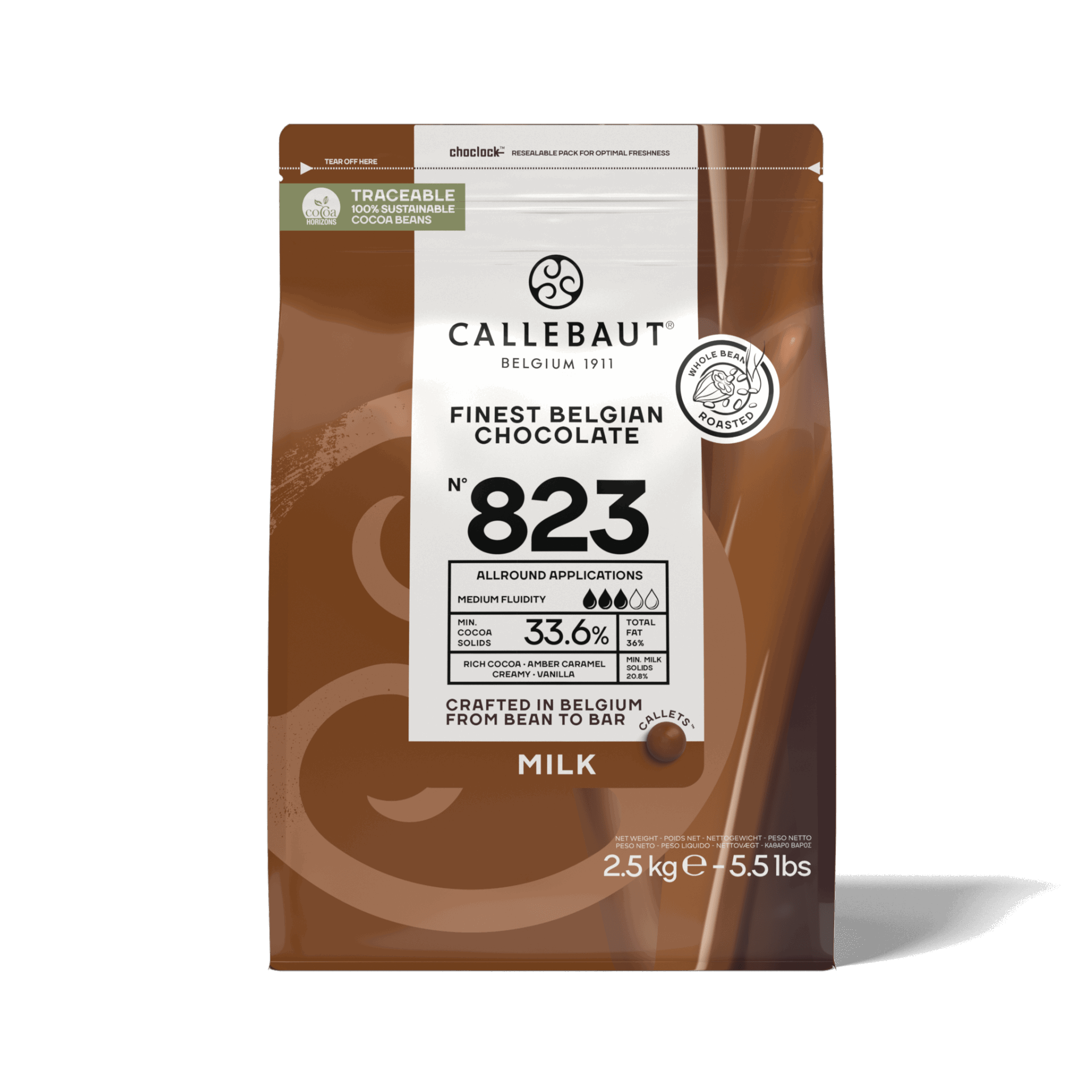 Callebaut Milk Chocolate 823 – 2.5kg Belgian Couverture
