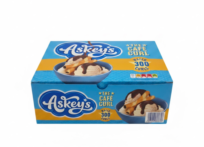 Askeys Chocolate Lined Wafer Cafe Curls x 300
