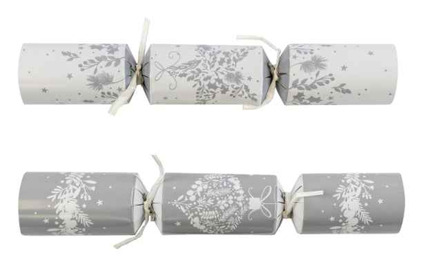 Silver & White Bauble Crackers 100 x 10inch XTOMCCC5A018