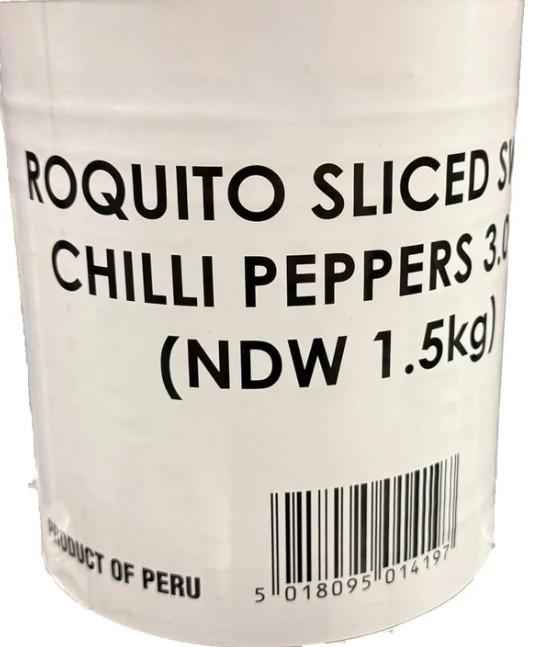 Roquito Sliced Sweet Chilli Peppers 3kg Pack of 1 or 6 Tins