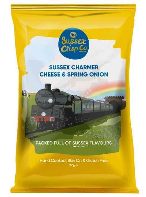 The Sussex Crisp Co. Cheese & Spring Onion Crisps 12 x 150g