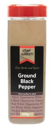 Chef William Ground Black Pepper 500g - The Chef Store UK