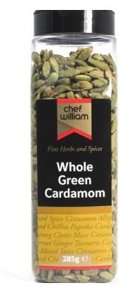 Chef William Whole Green Cardamom Pods 285g