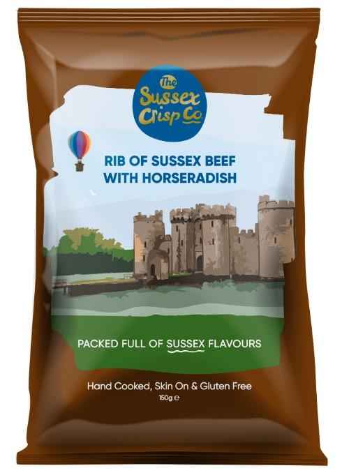 Sussex Crisp Co. Beef with Horseradish Crisps 12 x 150g