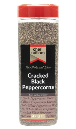 Chef William Cracked Black Pepper 425g