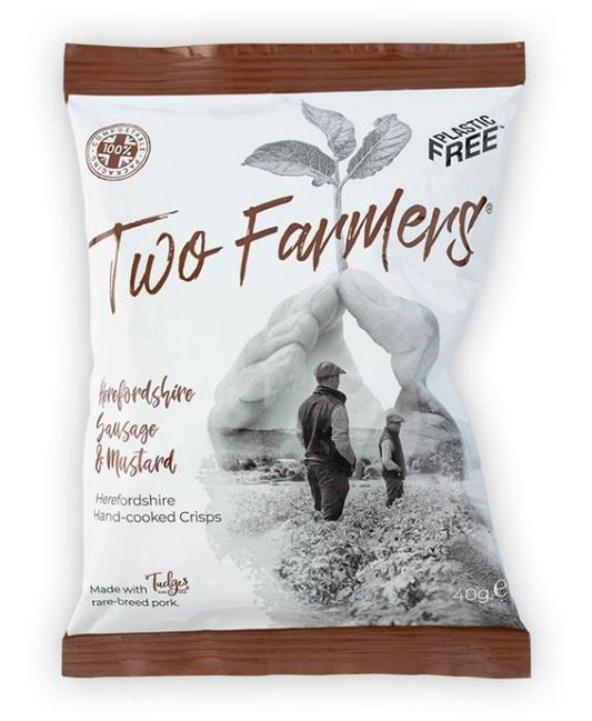 Two Farmers Crisps Herefordshire Sausage & Mustard 24 x 40g - The Chef Store UK