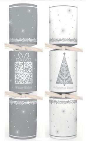 Standard White & Silver Tree Crackers 100 x 10inch XIGDC0607