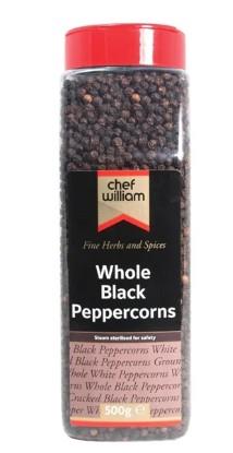 Chef William Whole Black Peppercorns 500g - The Chef Store UK