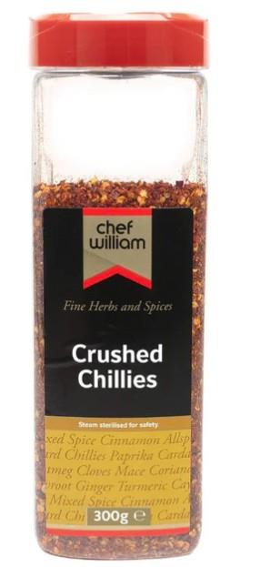 Chef William Crushed Chillies 300g - The Chef Store UK