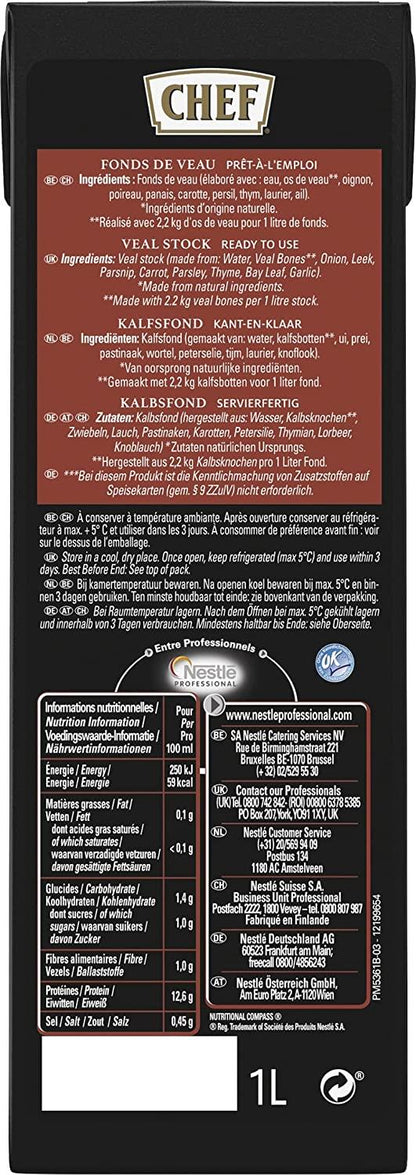 CHEF® All Natural Veal Stock 1 Litre