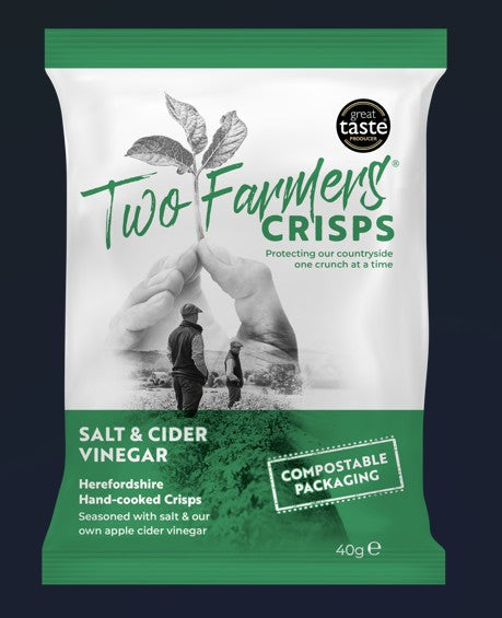 Two Farmers Crisps Salt & Cider Vinegar 24 x 40g