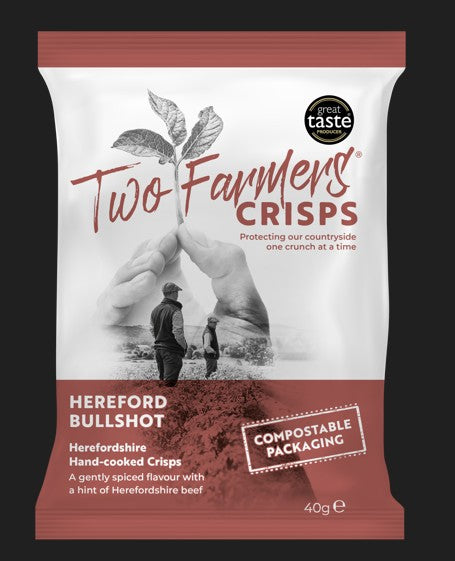 Two Farmers Crisps Hereford Bullshot Beef 24 x 40g