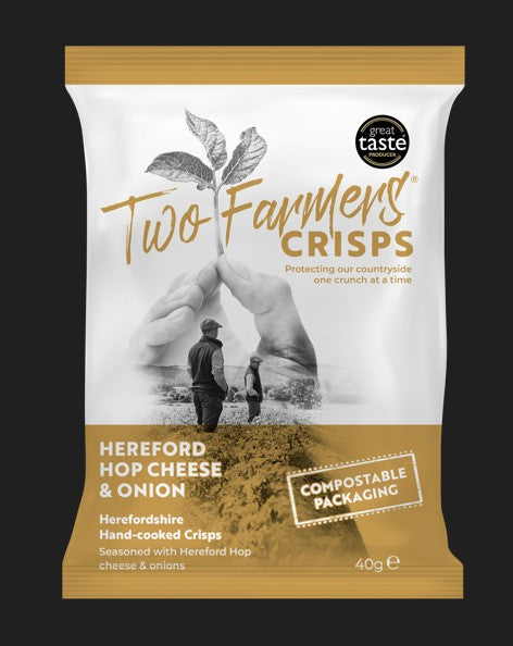 Two Farmers Crisps Hereford Hop Cheese & Onion 24 x 40g