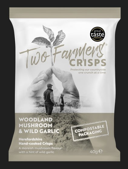 Two Farmers Crisps Woodland Mushroom & Wild Garlic 24 x 40g