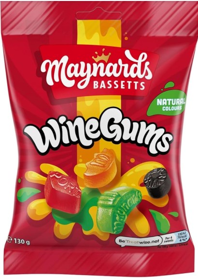 Maynards Bassetts Wine Gums Pouch Bag 10 x 130g - The Chef Store UK
