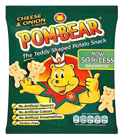 Pom Bear Cheese & Onion Crisps 36 x 19gm