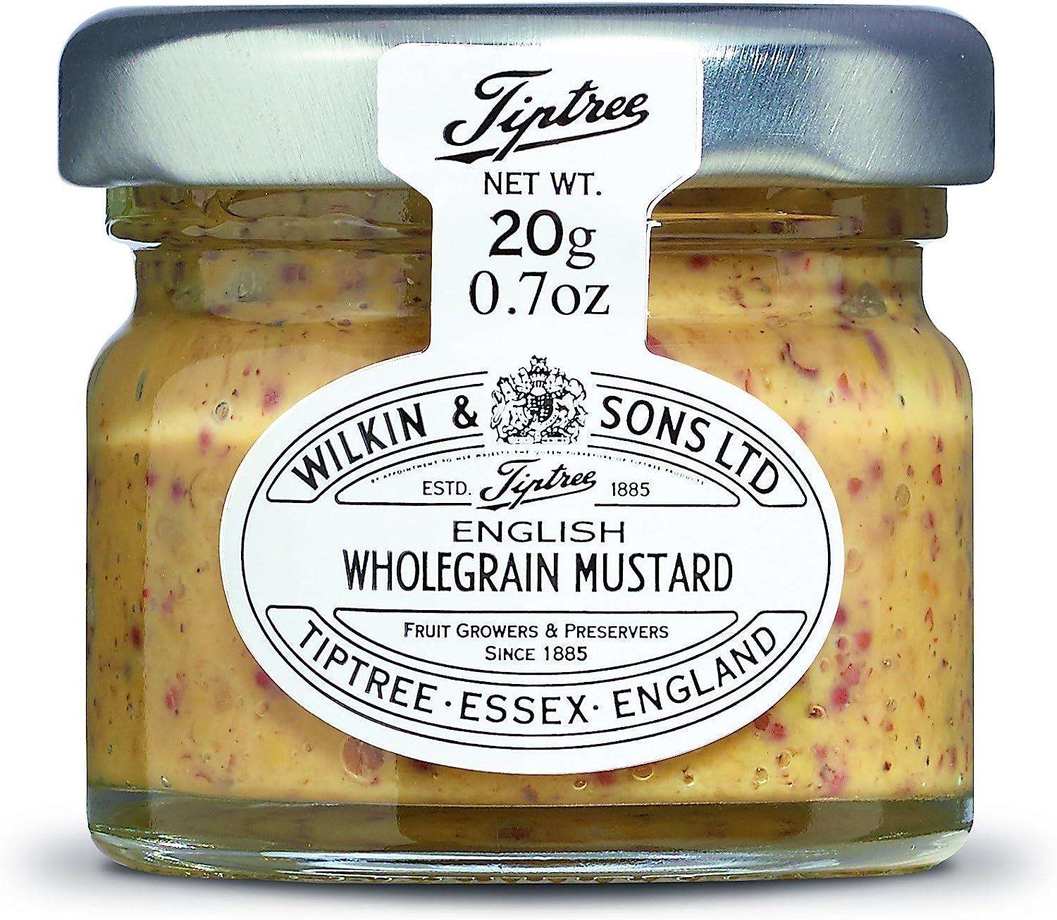 Tiptree Wholegrain Mustard Portions 72 x 28g Glass Jars Individual Portions