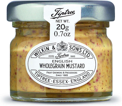 Tiptree Wholegrain Mustard Portions 72 x 28g Glass Jars Individual Portions