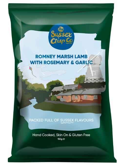 Sussex Crisp Co. Lamb, Rosemary & Garlic Crisps 12 x 150g