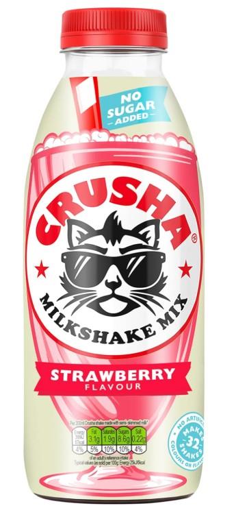Crusha Strawberry Milkshake Syrup 1ltr Pack of 1 or 12