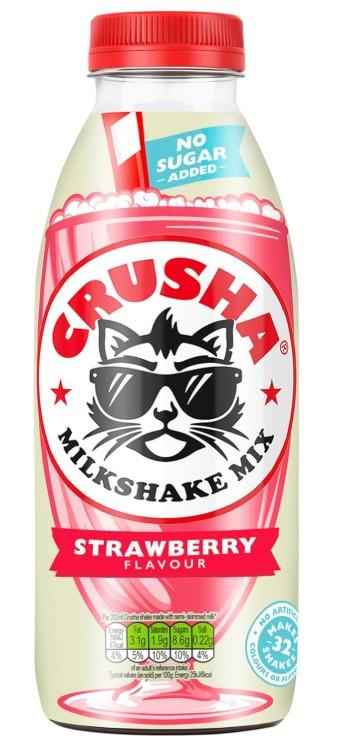 Crusha Strawberry Milkshake Syrup 1ltr Pack of 1 or 12