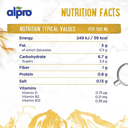 Alpro Barista Oat Milk 1L. Pack of 1 or 12. Dairy Alternative Vegan