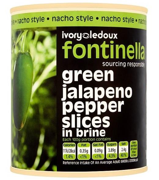 Fontinella Sliced Green Jalapenos In Brine 800g - The Chef Store UK