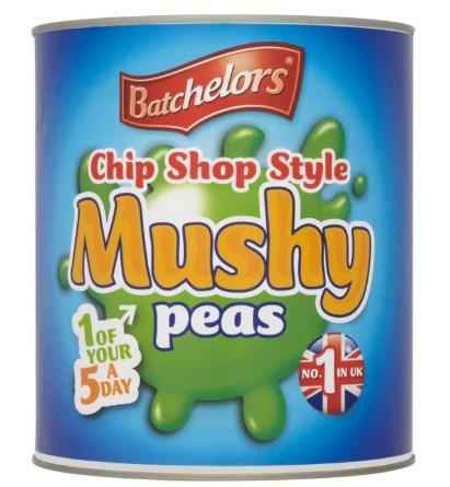 Batchelors Chip Shop Mushy Peas 3kg Pack of 1 or 6 Tins