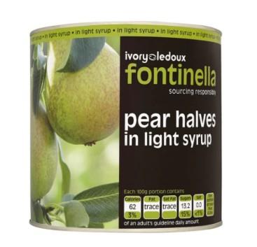 Fontinella Pear Halves In Syrup 820g Pack of 1 or 6 Tins