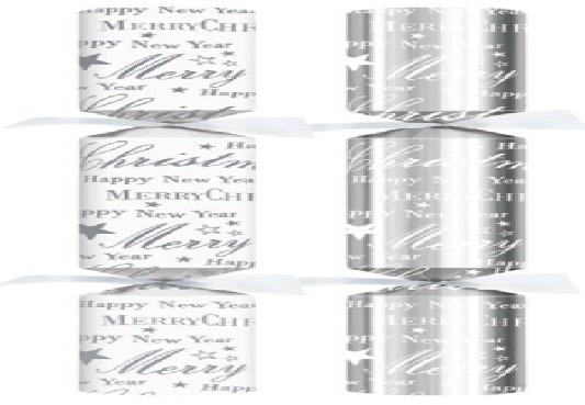Luxury Silver & White Script Crackers 50 x 11inch XIGDC0614