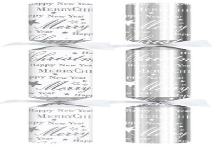 Luxury Silver & White Script Crackers 50 x 11inch XIGDC0614