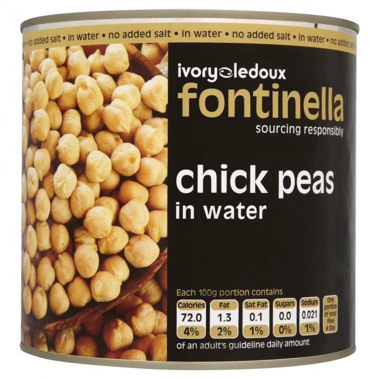 Fontinella Tinned Chick Peas 800g Tin Pack of 1 or 6 Tins