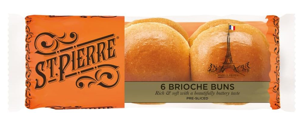 St Pierre Brioche Burger Buns 50g/4 Inch 7 Packs of 6 - 42 Buns