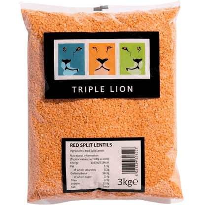 Triple Lion Red Split Lentils 3kg