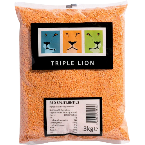 Triple Lion Red Split Lentils 3kg